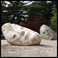 ROCKABABY MOON - 1995 - Granite - 49" x 80" x 51" - Pyramid Sculpture Park, Farmington, OH ... LISTENING STONE - 2003 - Granite - Collection of the DeCordova Museum