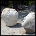 STANDING SANGUINE STONE - 2002 - Quartzite ... PIXIE FACE STONE - 2002 - Granite - Collection of Steven and BJ Andrus , Cohasset, MA
