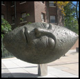 SLEEPING MOON IN PEABODY SQUARE - Bronze - "Sleeping Moon" is installed in Peabody Square, Ashmont Station on the Red Line, Dorchester, MA