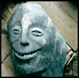 SMILING STONE - 1996 - Basalt with quartz teeth - 8" x 14" x 11" - Private Collection, Boston, MA 